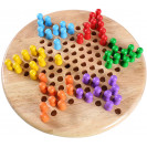 Wooden 2 in 1 Chinese Checkers Board Game with Marbles & Gobang (Five in a Row) Family Board Games Set 